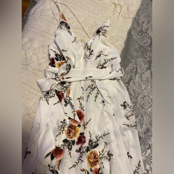 Floral Open Back Flared Jumpsuit | M - Picture 1 of 8